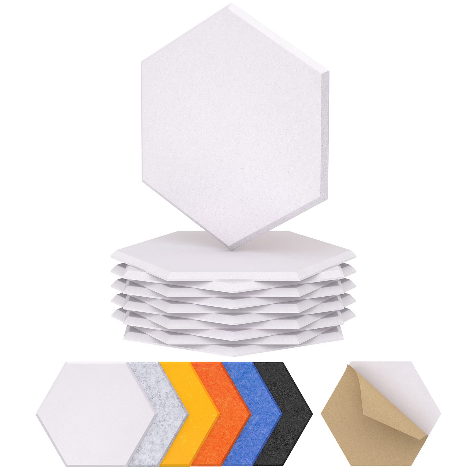12 Pack Hexagon Acoustic Panels, TONOR 12x 10x 0.4 High Density Sound Proof Panels for Walls, Sound Deadening Insulation Treatme