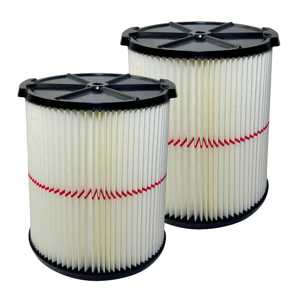 2 Pack CMXZVBE38754 Filter for Craftsman Shop Vac Wet Dry 5 to 20 Gallon, 9-38754 Red Stripe General Purpose for Craftsman 5 6 8