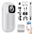 128GB Mini Body Camera with Audio & Video Recording-2K WiFi Action Camera with Charging Case, Thumb-Sized Wearable POV Cam, Stab