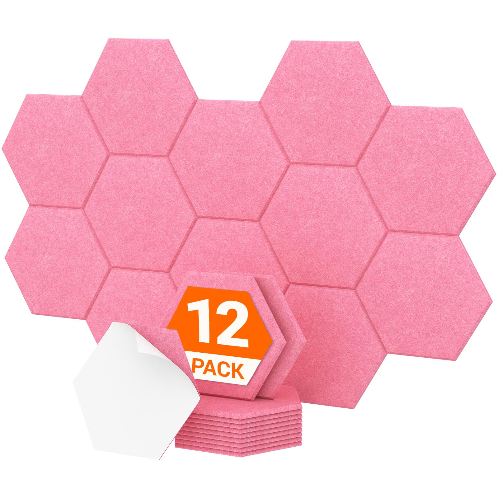 12 Pack High Density Hexagon Acoustic Panels, TONOR 12x 10x 0.4 Soundproof Wall Panels, Sound Absorbing Panels for Interior Wall
