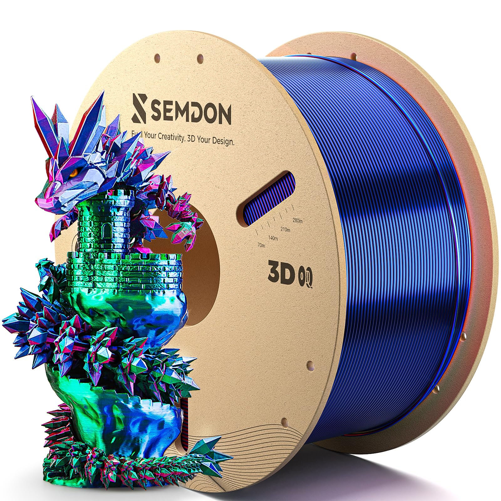 2026 New PLA Filament 1.75mm, Neatly Wound 3D Printer Filament 2KG Spool (4.4lbs), Dimensional Accuracy +/- 0.02 mm, High Speed